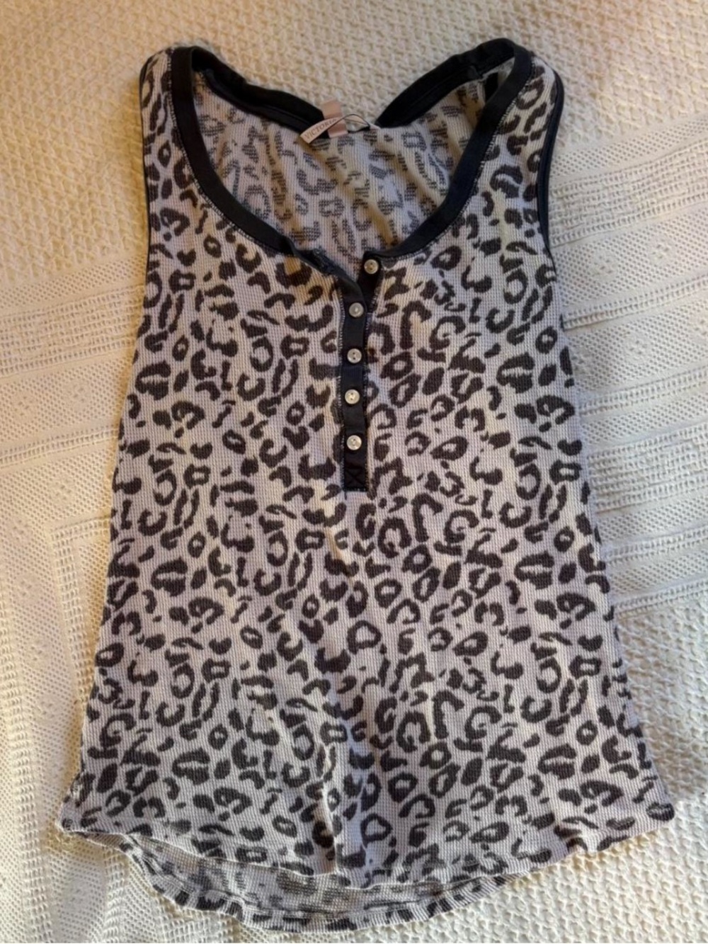 Victoria's Secret Black & Cream Leopard Trim Tank